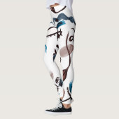 Pop kunst gezichten: abstracte waterverf. leggings (Links)