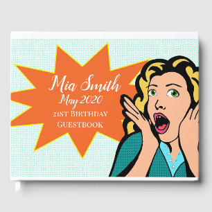 Pop kunst grappige moderne 21ste verjaardag gastenboek