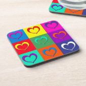 Pop kunst harten bier onderzetter (Linkerzijde)