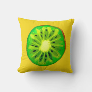 Pop kunst heldere kiwi - waterverf kussen