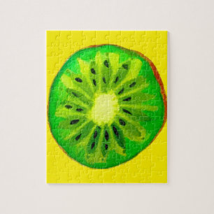 Pop kunst heldere kiwi - waterverf legpuzzel