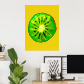 Pop kunst heldere kiwi - waterverf poster (Thuiskantoor)