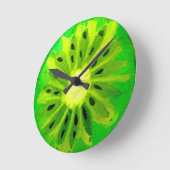 Pop kunst heldere kiwi - waterverf ronde klok (Hoek)