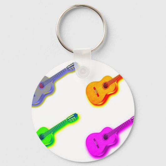Pop Kunst Klassieke Spaanse gitaar Sleutelhanger (Voorkant)