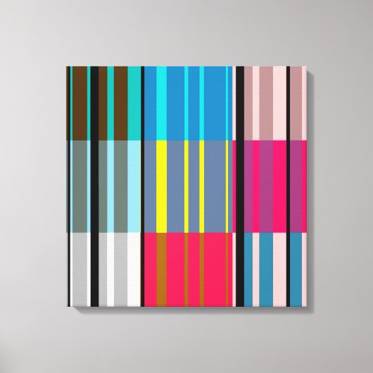 Pop Kunst Kleurrijk Stripes Patroon #3 Canvas (Voorkant)