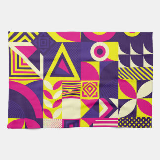 Pop kunst, kleurrijke geometrische vormen. theedoek