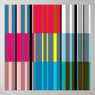  Pop Kunst Kleurrijke Streepjespatroon #3 Poster