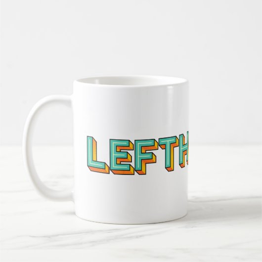 Pop Kunst Lefthangt-typografie KoffieMok (Links)