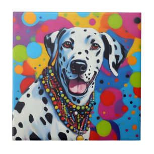 Pop Kunst Levendig Dalmatisch Tegeltje