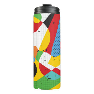 Pop kunst, levendig minimalisme. thermosbeker