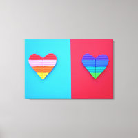Pop kunst Love Twin Rainbow Hearts