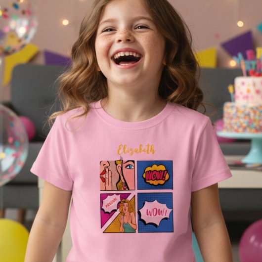 Pop kunst meisje comic kinder shirts