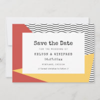 pop-kunst Memphis-stijl bruiloft