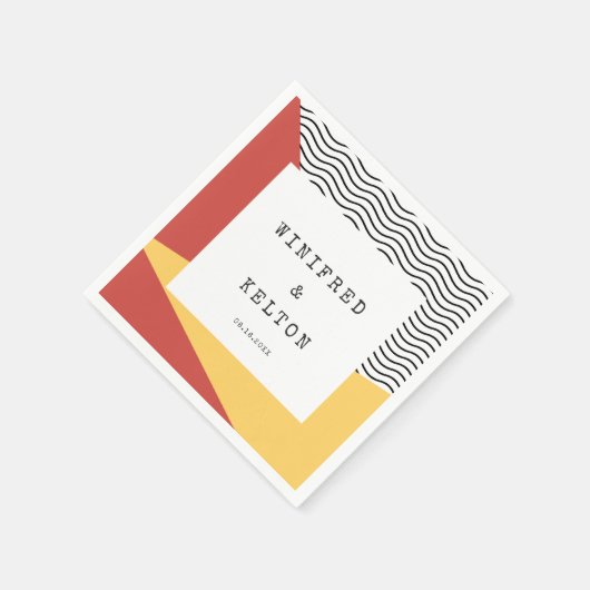 pop-kunst Memphis-stijl bruiloft Servet (Hoek)