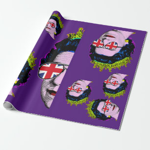 Pop kunst Modern HM Koningin met uniale Jack-bril Cadeaupapier