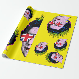 Pop kunst Modern HM Koningin met uniale Jack-bril Cadeaupapier