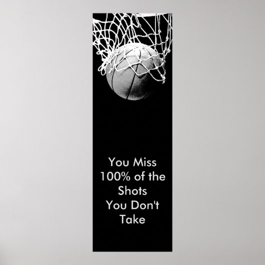 Pop Kunst Motivatie Citaat Basketball Poster (Voorkant)