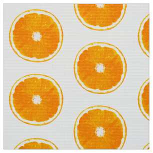 Pop Kunst Oranje Segmenten - witte achtergrond Stof