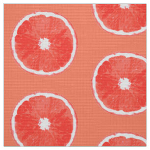 Pop Kunst Roze Grapefruitjes - lichtroze koraal Stof