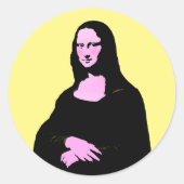 Pop Kunst Stijl Mona Lisa Ronde Sticker (Voorkant)