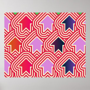 Pop Kunst werpt rood Violet blauw op Poster