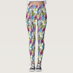 Pop kunstananassen en palmbladeren 2 leggings