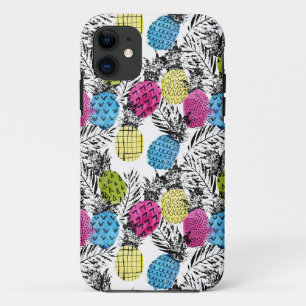 Pop kunstananassen en palmbladeren iPhone 11 hoesje