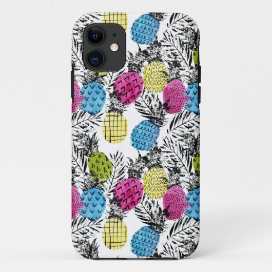 Pop kunstananassen en palmbladeren Case-Mate iPhone case (Achterkant)
