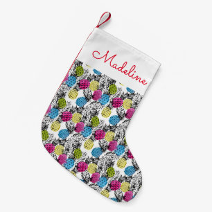 Pop kunstananassen en palmbladeren Jouw namen to Kleine Kerstsok