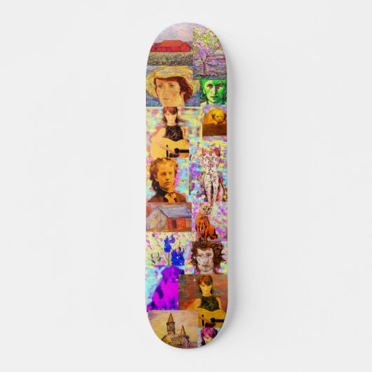 pop kunstcollage skateboard (Voorkant)