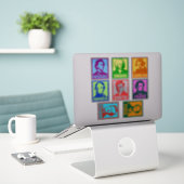 Pop Kunstcomponisten | Kleurrijke Mod Custom Cut V Sticker (Laptop op bureau)