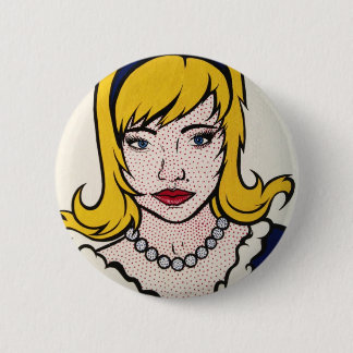 Pop Kunstknop van een vrouw Ronde Button 5,7 Cm