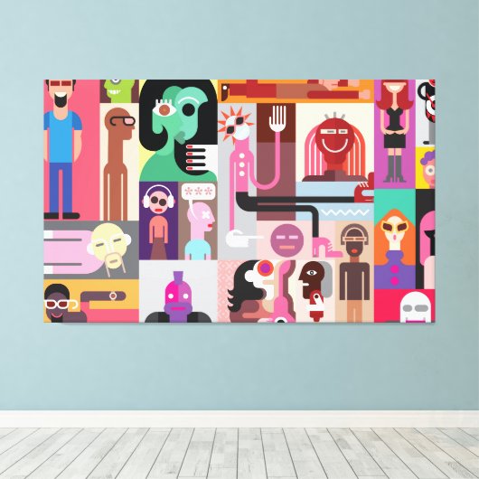 Pop kunstontwerp canvas afdruk (Insitu (Houten vloer))