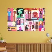 Pop kunstontwerp canvas afdruk (Insitu (Woonkamer))