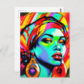 Pop Kunstportret Briefkaart (Voorkant / Achterkant)