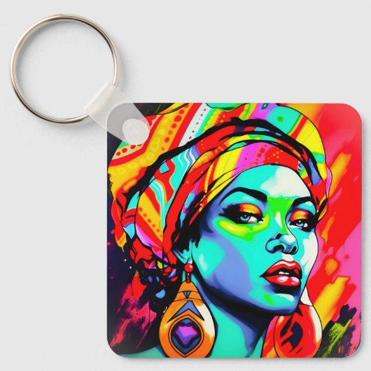 Pop Kunstportret Sleutelhanger (Voorkant)
