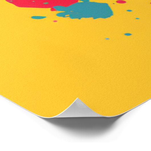 Pop Kunstportret van Vrouw in heldere kleuren Poster (Hoek)