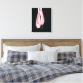 Pop Kunstroze balletschoenen Canvas Afdruk (Insitu (Slaapkamer))