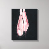 Pop Kunstroze balletschoenen Canvas Afdruk (Voorkant)