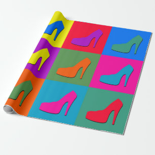 Pop kunstschoenen cadeaupapier