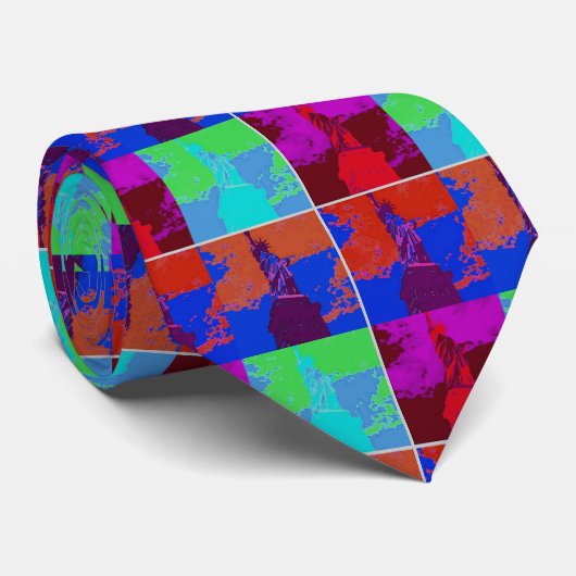 Pop Kunststijl Vrijheidsbeeld Stropdas (Opgerold)