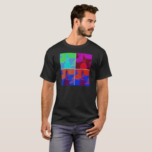 Pop Kunststijl Vrijheidsbeeld T-shirt (Voorkant volledig)