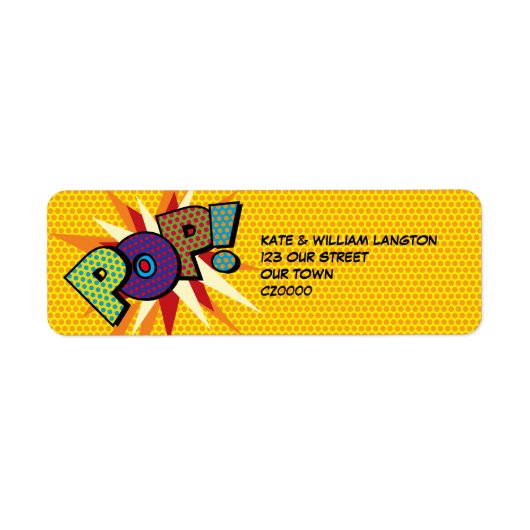 POP Leuke Retro Strip Pop Art Etiket (Voorkant)