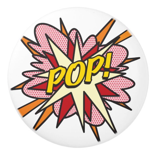 POP Leuke Retro Strip Pop Art Keramische Knop (Voorkant)
