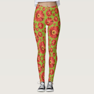 Pop Madeliefje Rood Leggings