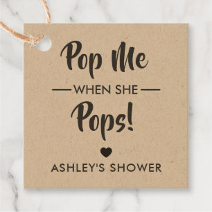 Pop me als ze Poppen, Baby shower cadeau Label, Kr Bedankjes Labels