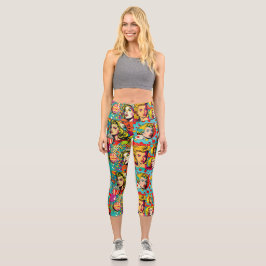 Pop Meisje Art Comic 1 - Leuke Capris Leggings