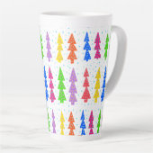 Pop met kleurrijke kerstbomen latte mok (Rechterhoek)