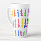 Pop met kleurrijke kerstbomen latte mok (Linkerhoek)