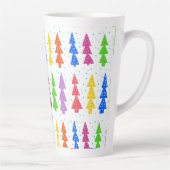 Pop met kleurrijke kerstbomen latte mok (Rechts)